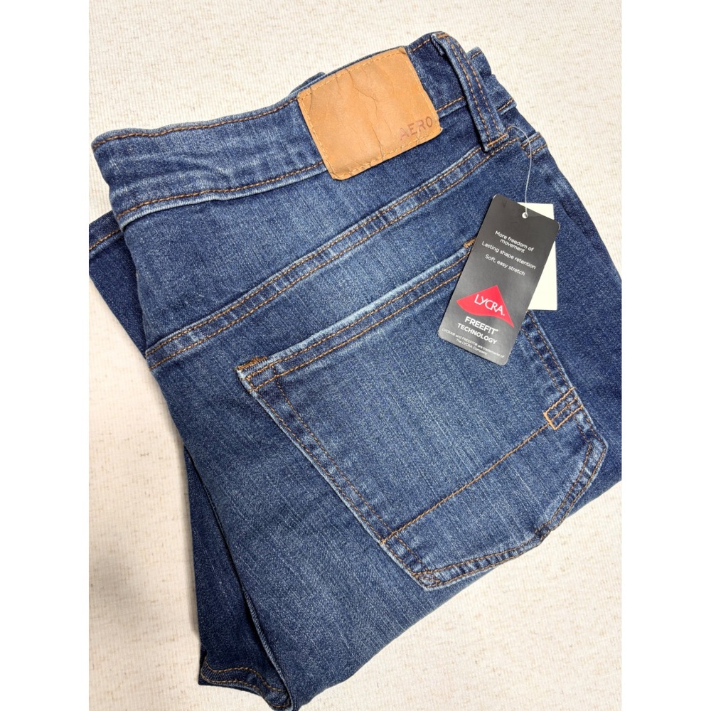Aeropostale‎ Slim Aero Performance Denim Distressed Jeans Blue 34x32 NWT